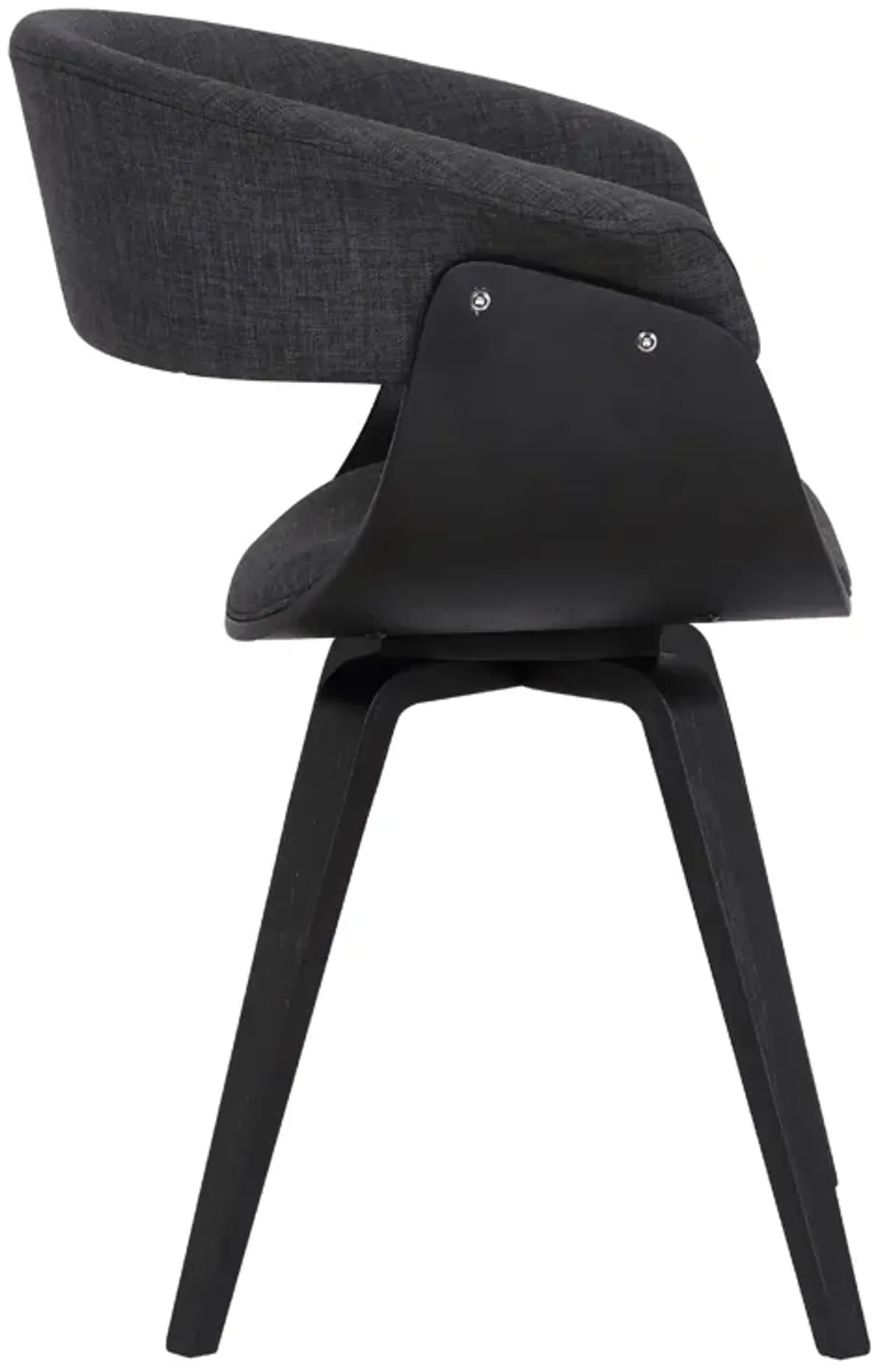 Summer Contemporary Dining Chair in Black Brush Wood Finish and Charcoal Fabric