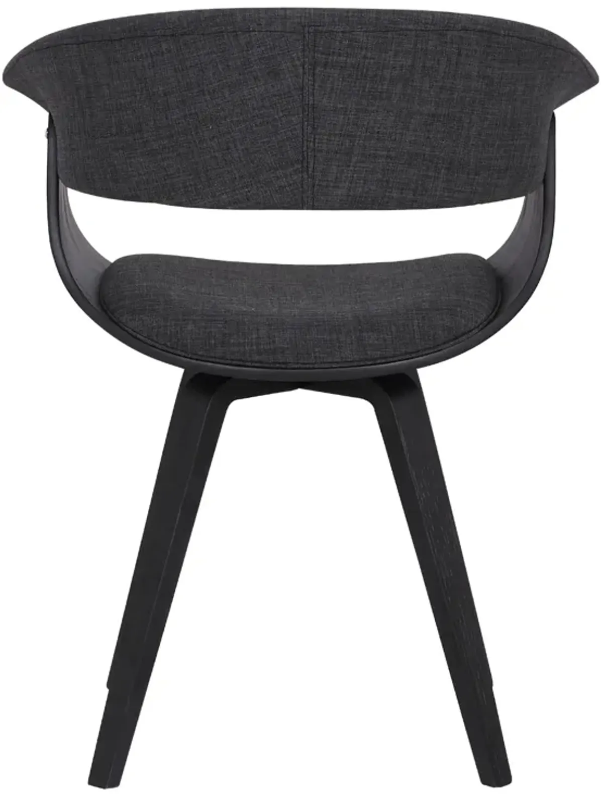 Summer Contemporary Dining Chair in Black Brush Wood Finish and Charcoal Fabric