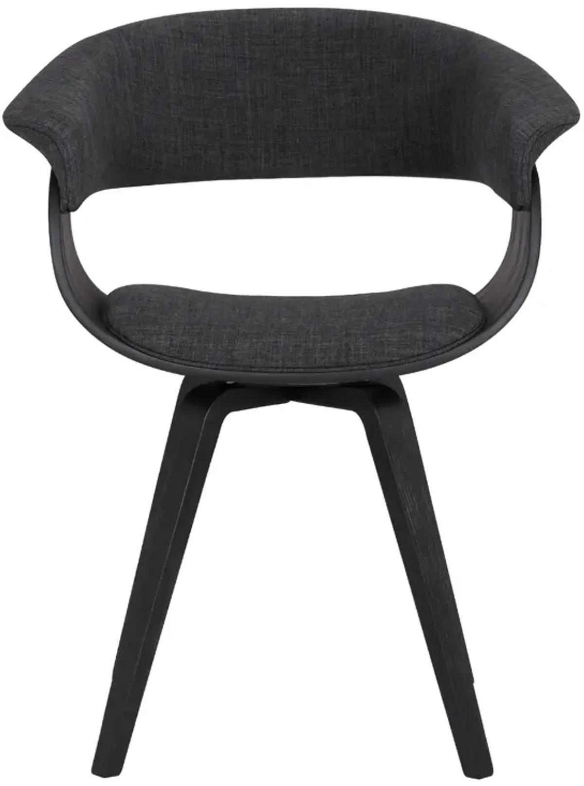 Summer Contemporary Dining Chair in Black Brush Wood Finish and Charcoal Fabric