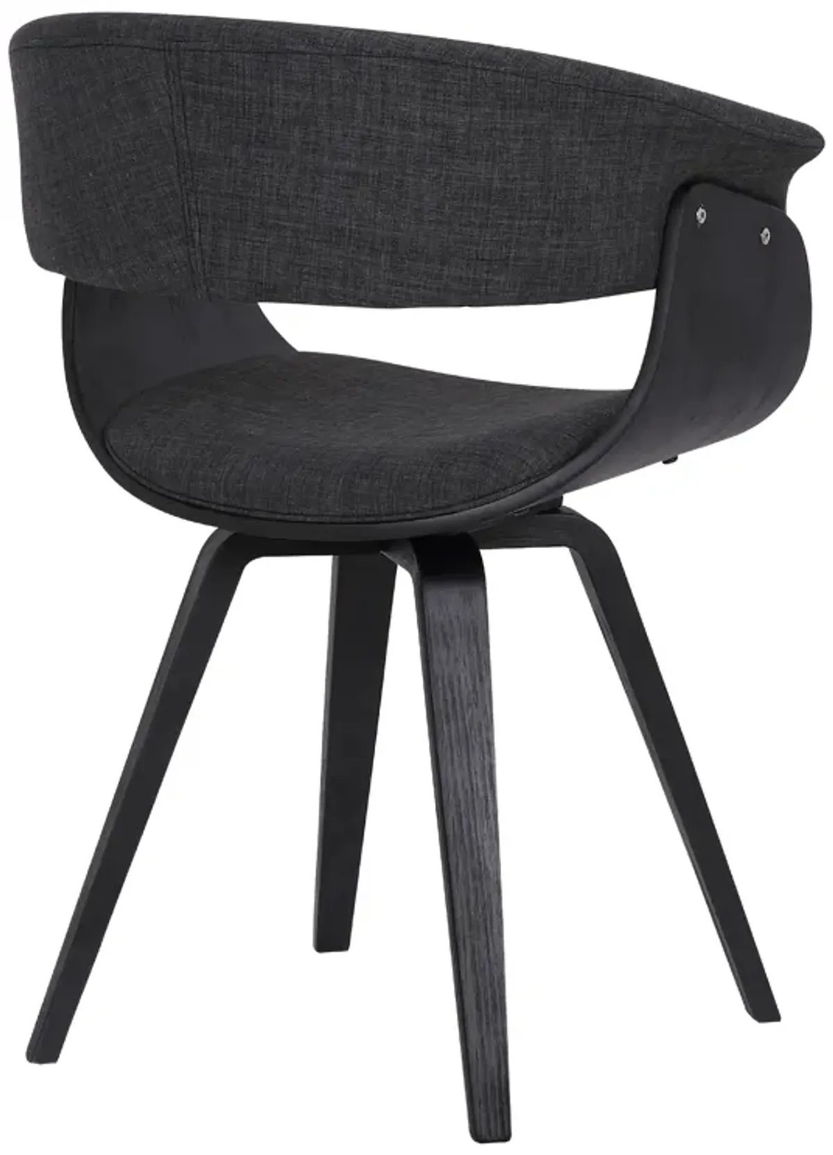 Summer Contemporary Dining Chair in Black Brush Wood Finish and Charcoal Fabric