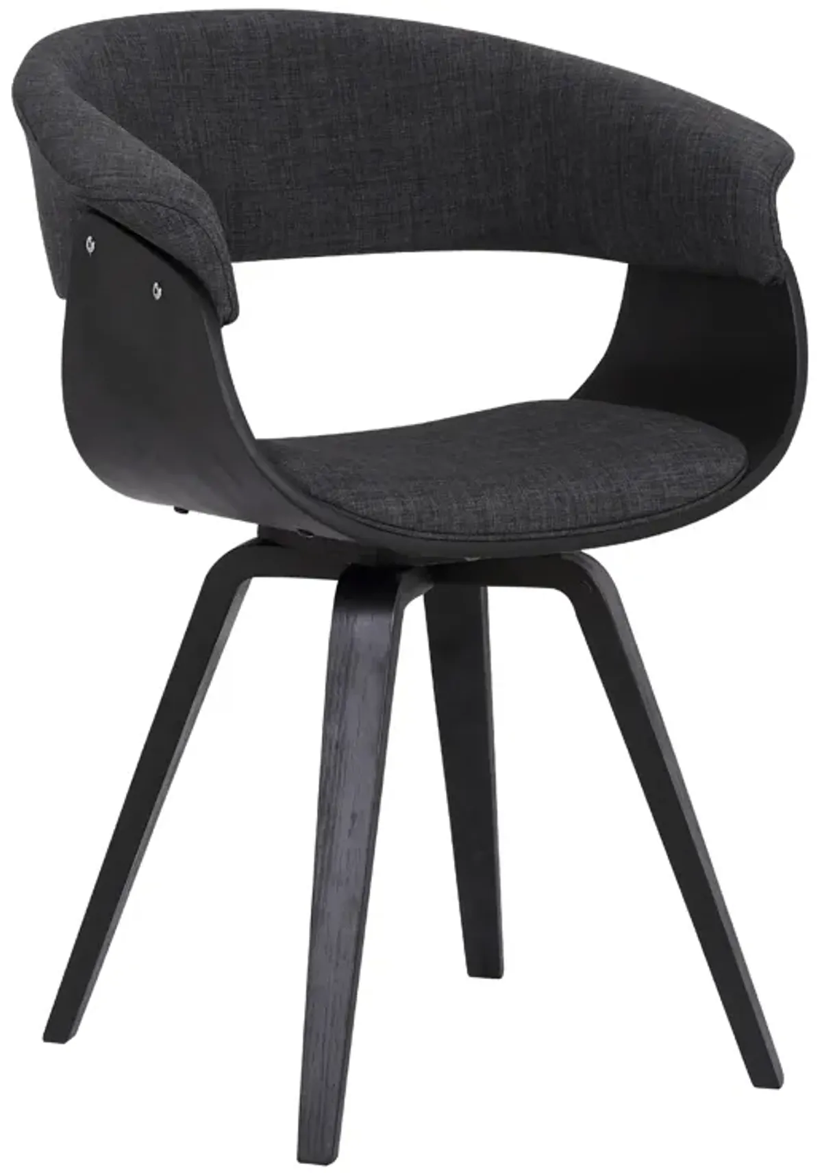 Summer Contemporary Dining Chair in Black Brush Wood Finish and Charcoal Fabric