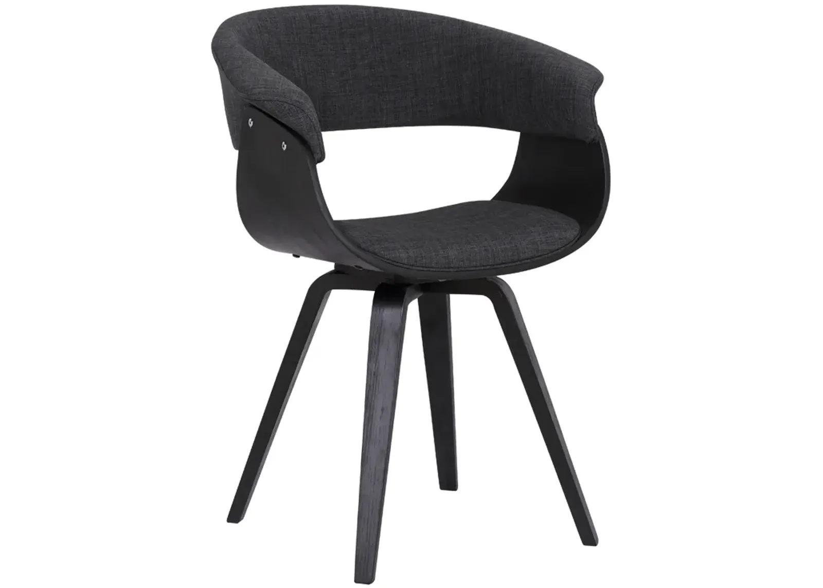 Summer Contemporary Dining Chair in Black Brush Wood Finish and Charcoal Fabric