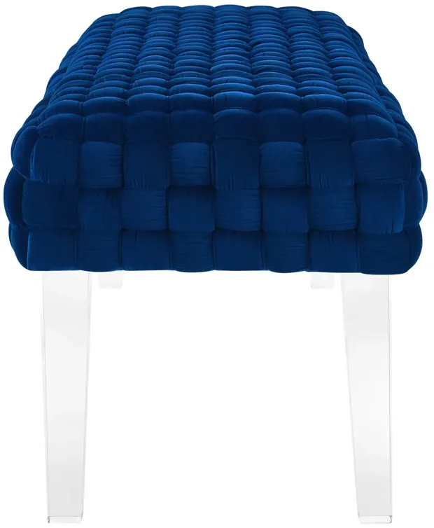 Prologue Woven Performance Velvet Ottoman