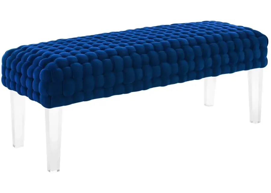 Prologue Woven Performance Velvet Ottoman