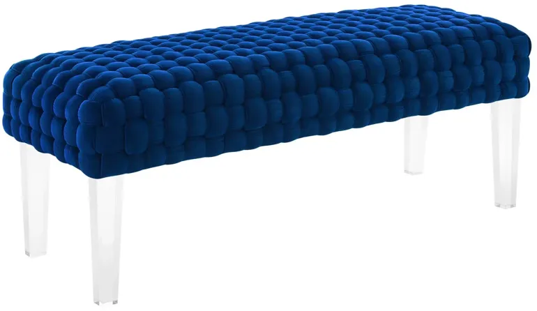 Prologue Woven Performance Velvet Ottoman