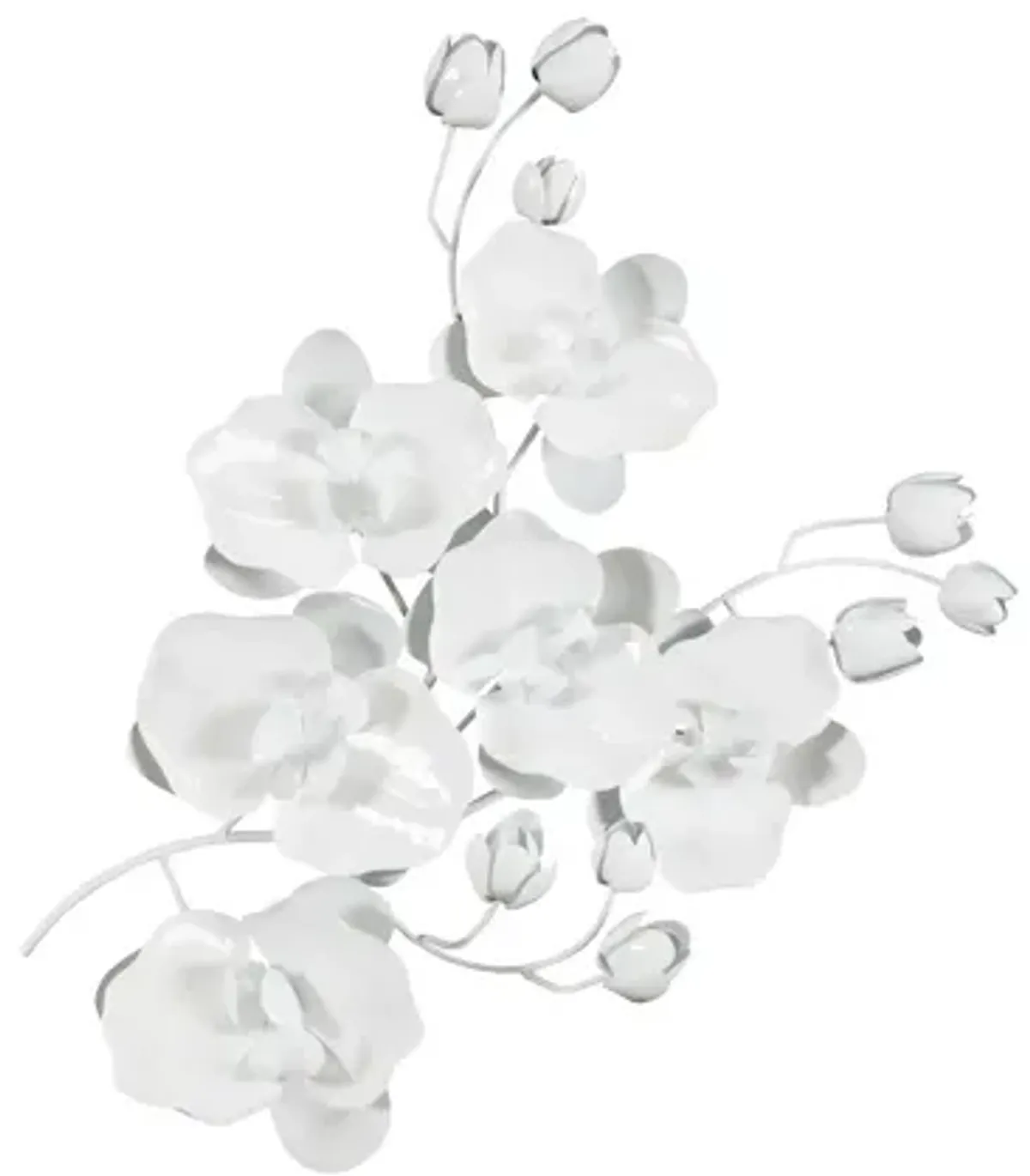 Orchid Sprig Wall Art, Medium, Metal, White