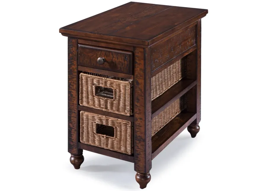 Cottage Lane Wood Rectangular Chair Side End Table