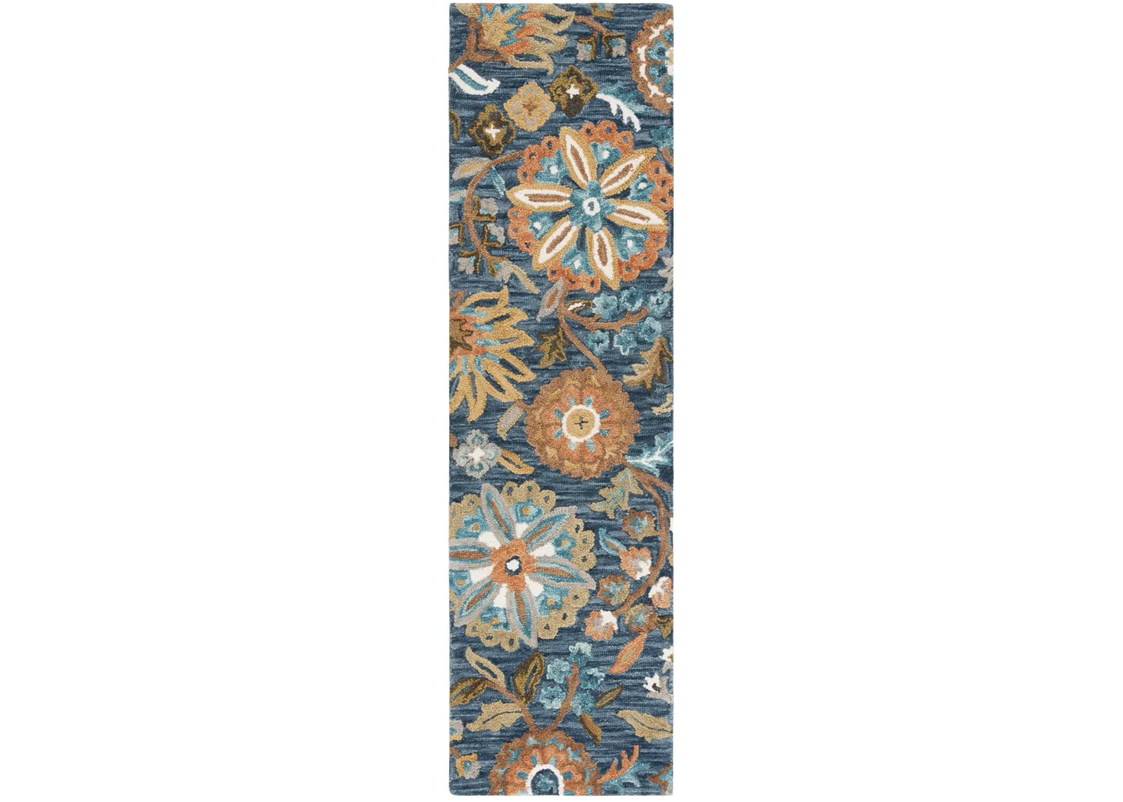 BLOSSOM 409 BLUE  2'-3' x 8' Runner Rug