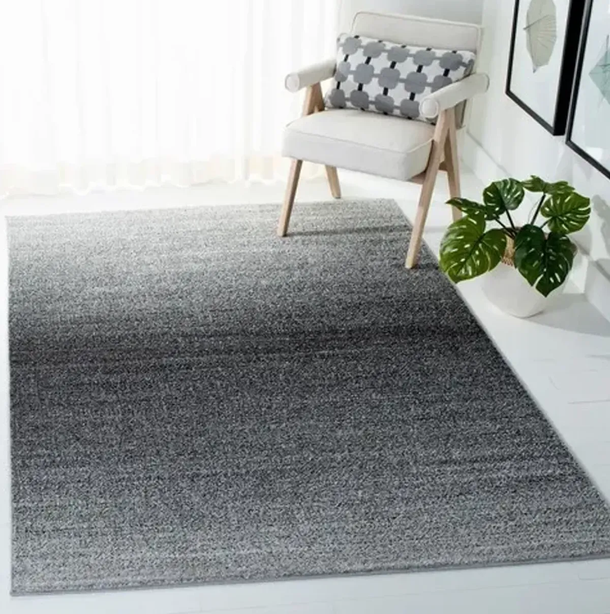 Adirondack Contemporary Grey / Dark Grey 2'-6" X 4' Powerloomed Rug