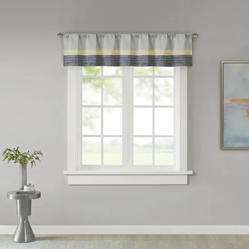 Madison Park Amherst Yellow Polyoni Pintuck Valance