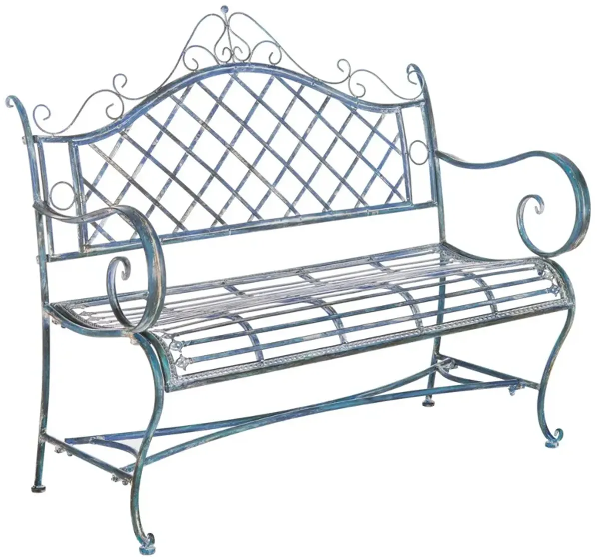 ABNER WROUGHT IRON 45.75 INCH W OUTDOOR GARDEN BENCH