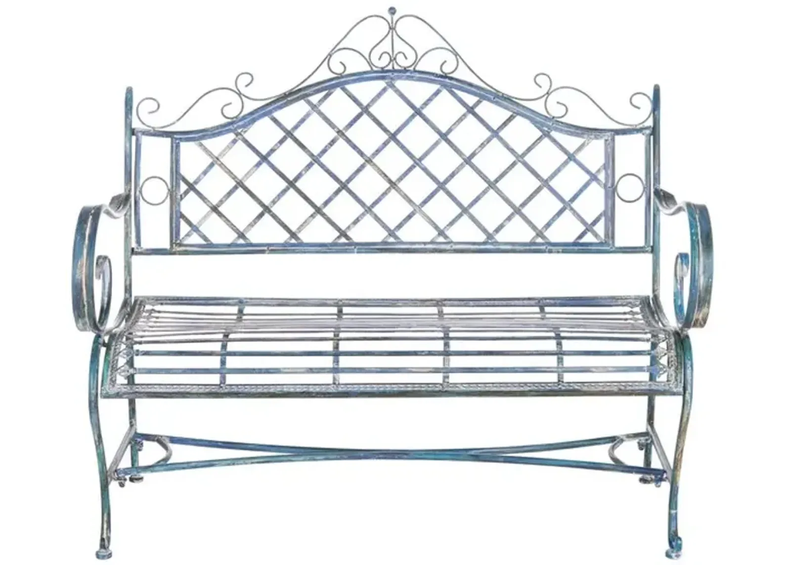 ABNER WROUGHT IRON 45.75 INCH W OUTDOOR GARDEN BENCH