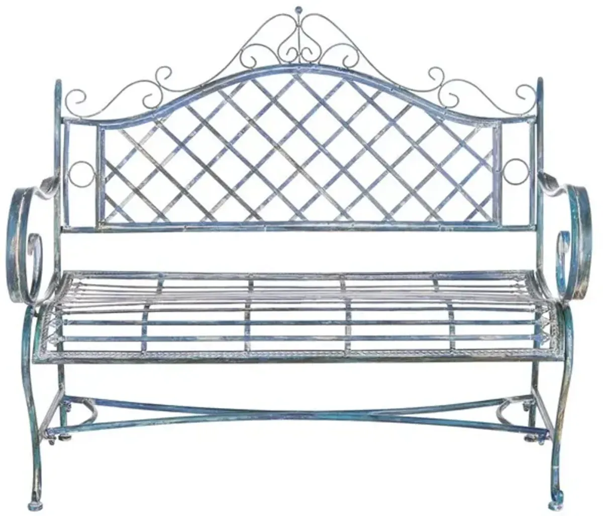 ABNER WROUGHT IRON 45.75 INCH W OUTDOOR GARDEN BENCH