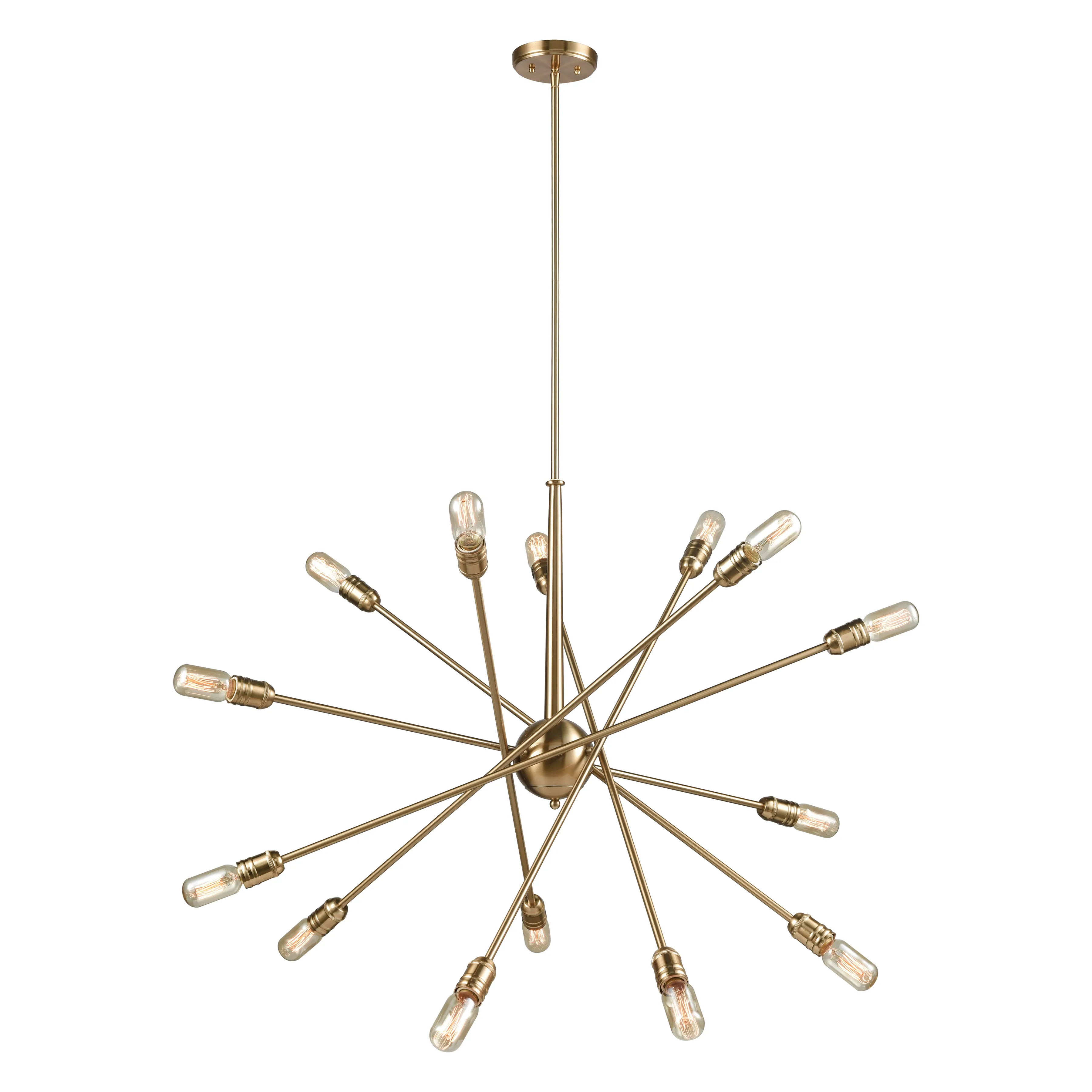 Delphine 38" Wide 14-Light Chandelier - Satin Brass