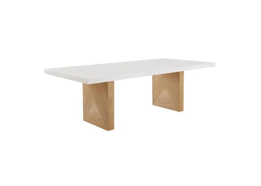 Madeline White Gloss and Natural Ash Dining Table