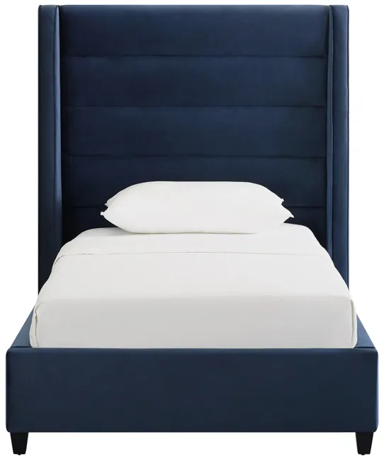 Koah Navy Velvet Bed in Twin