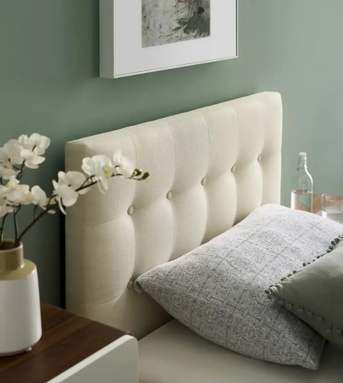 Emily Twin Upholstered Fabric Headboard