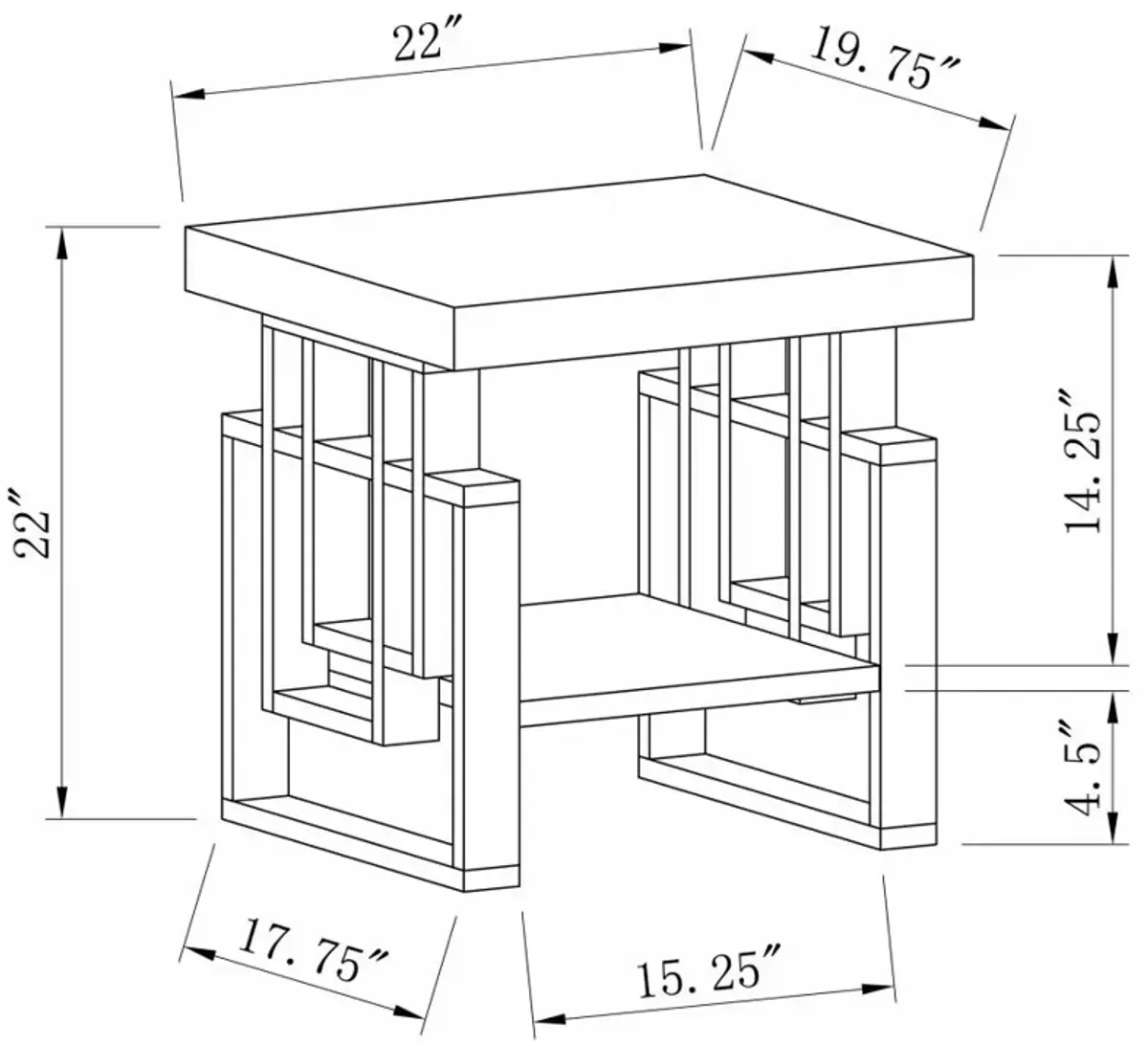 Schmitt Rectangular End Table High Glossy White