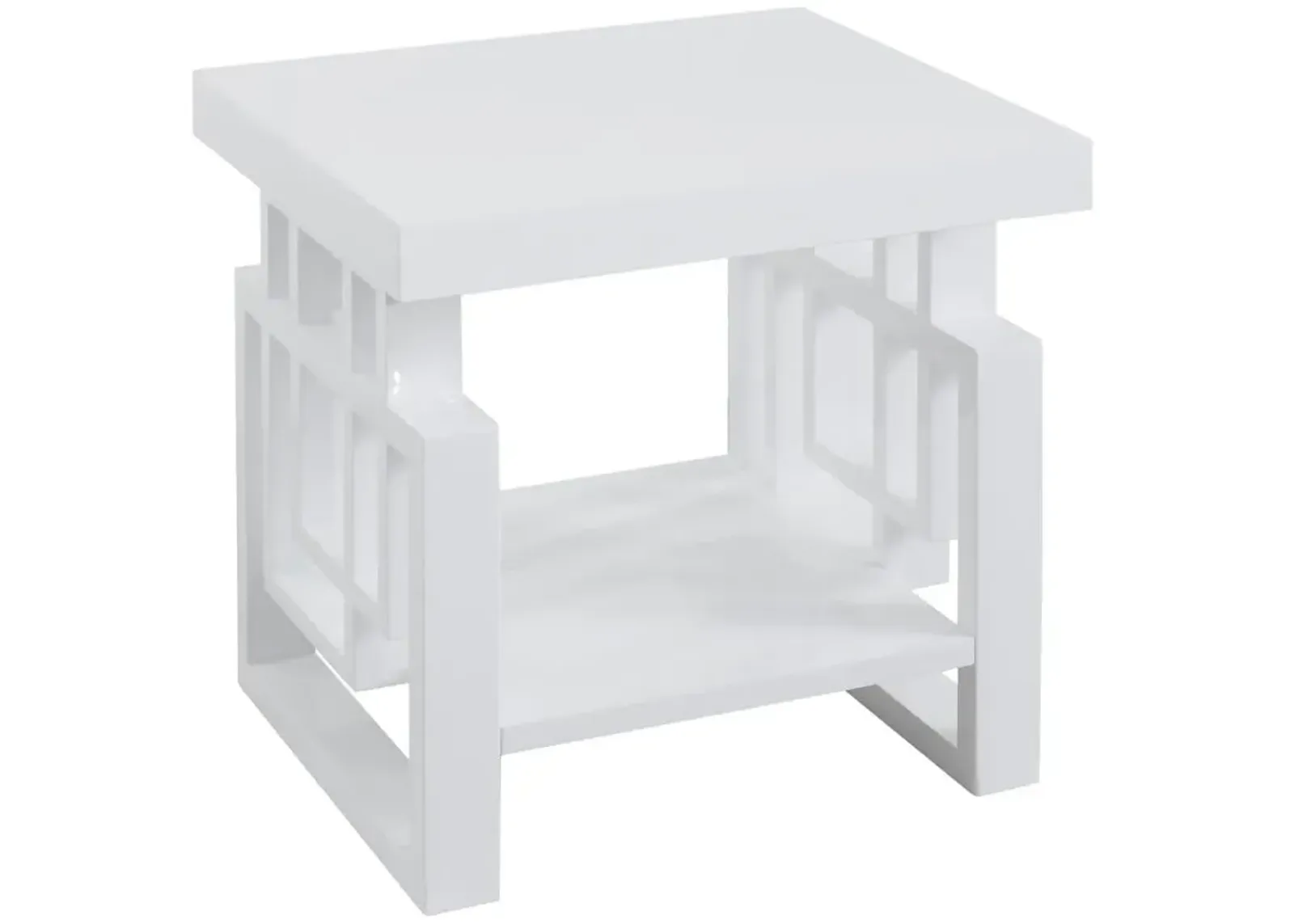 Schmitt Rectangular End Table High Glossy White