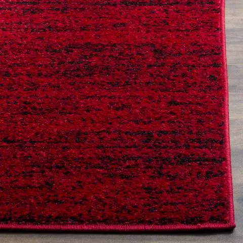 Adirondack Contemporary Red / Black 4' X 4' Round Powerloomed Rug