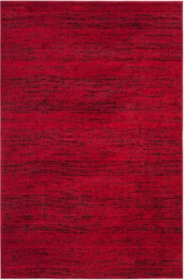 Adirondack Contemporary Red / Black 4' X 4' Round Powerloomed Rug