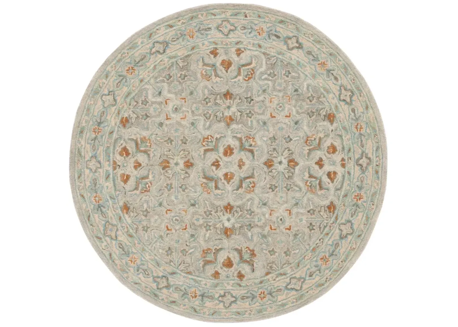 HERITAGE 227 GREEN  4' x 4' Round Round Rug