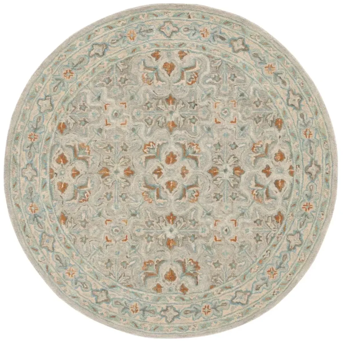 HERITAGE 227 GREEN  4' x 4' Round Round Rug