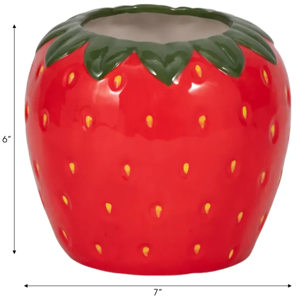 7" Strawberry Planter, Red/green