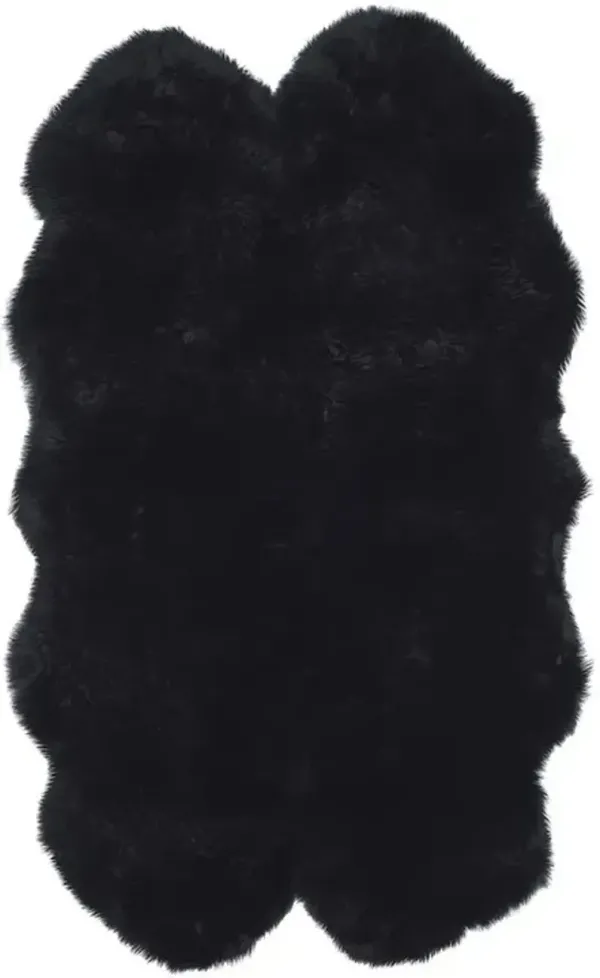 SHEEP SKIN 121 Black  3'-7' x 6'-0' Small Rectangle Rug