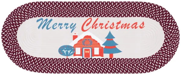 BRAIDED POSTERS Hand Woven 1'-8' x 3' Oval area rug