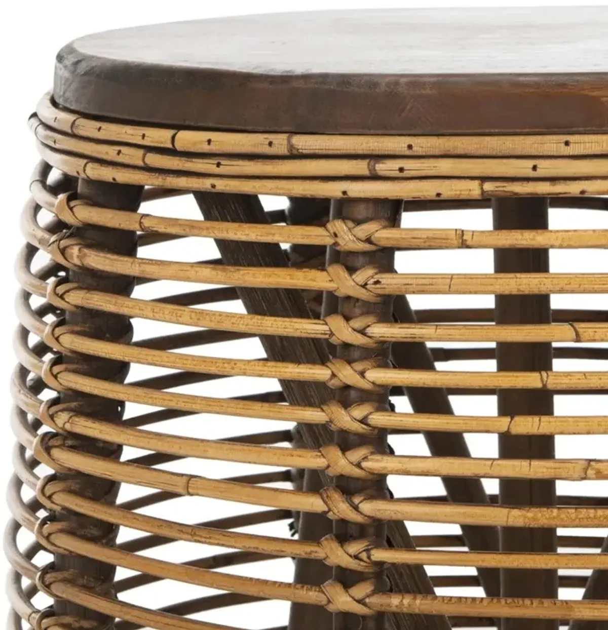 MAUI RATTAN DRUM STOOL TABLE