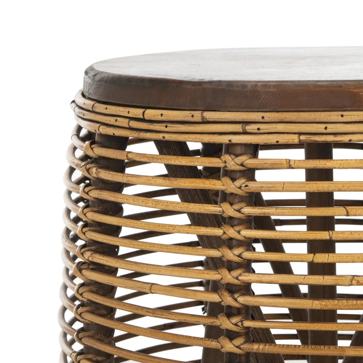 MAUI RATTAN DRUM STOOL TABLE