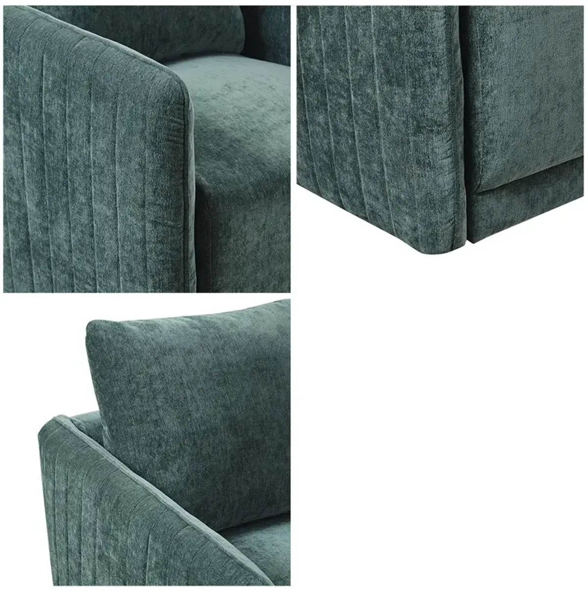 Madison Park Kaley Green Upholstered 360 Degree Swivel Chair