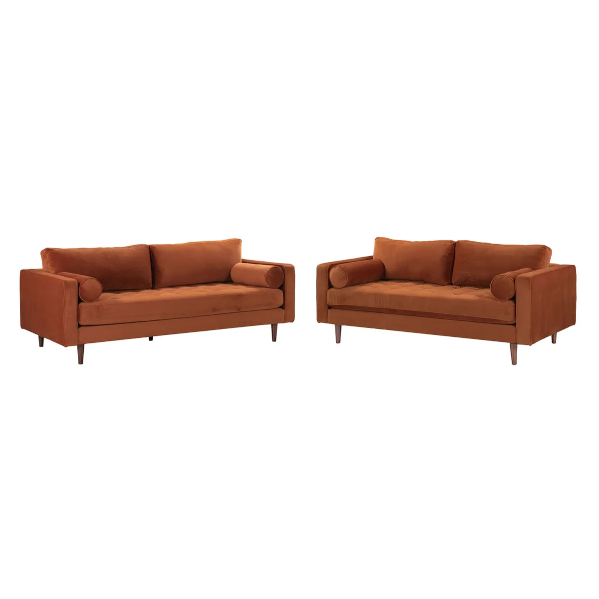 Cave Burnt Sienna Velvet Living Room Set