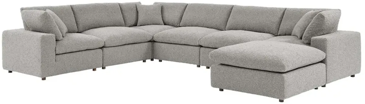 Commix Down Filled Overstuffed Boucle 7-Piece Sectional Sofa