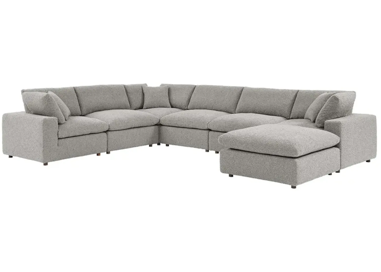 Commix Down Filled Overstuffed Boucle 7-Piece Sectional Sofa