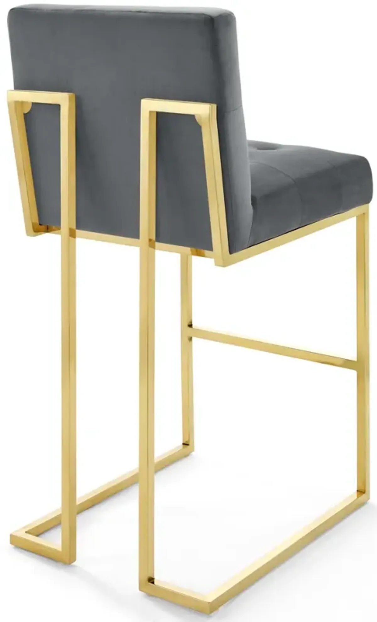 Privy Gold Stainless Steel Performance Velvet Bar Stool