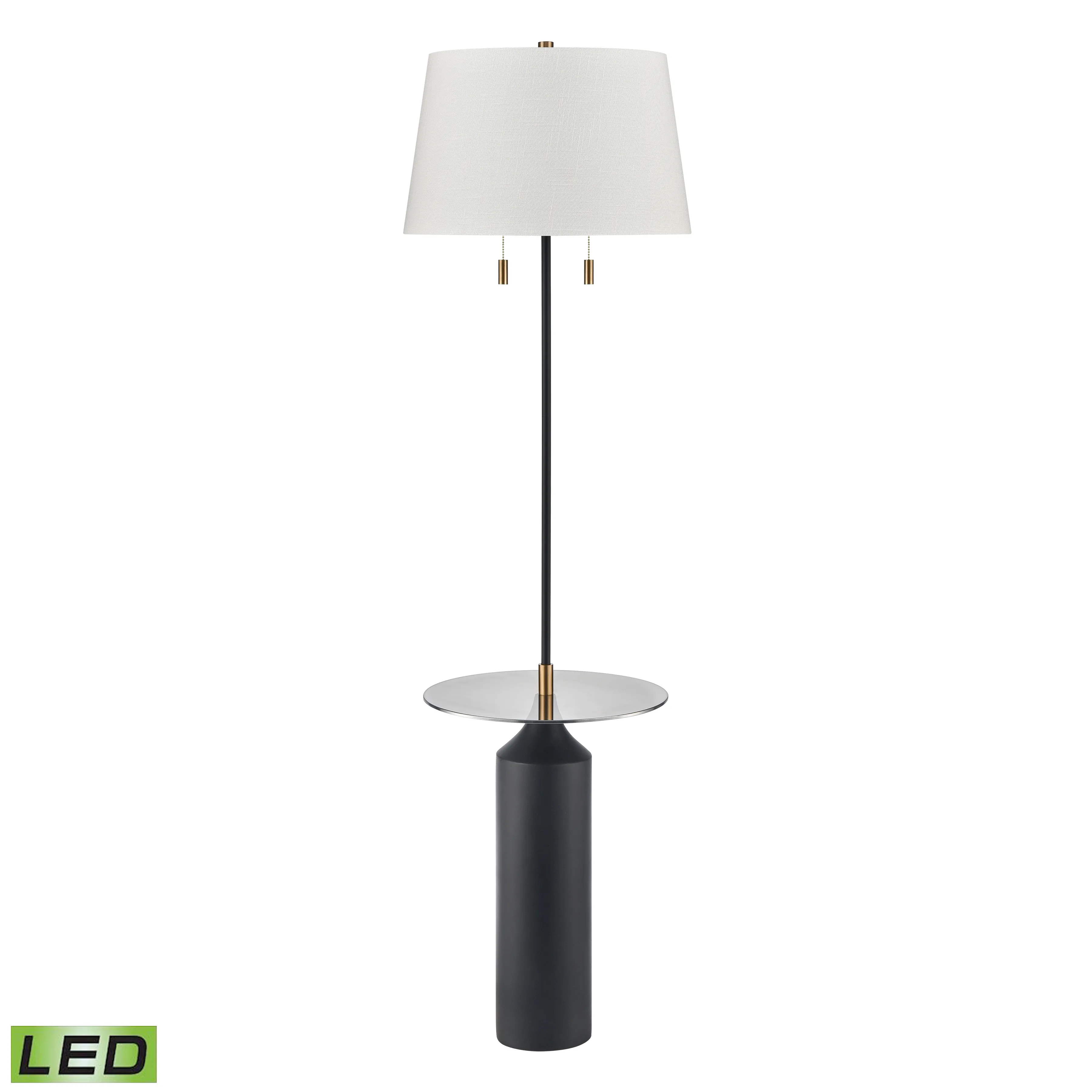 Shelve It 65'' High 2-Light Floor Lamp - Matte Black - Includes LED Bulbs