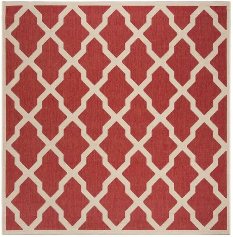 LINDEN 122 Collection LND122Q-6SQ Red / Creme 6'-7" X 6'-7" Square