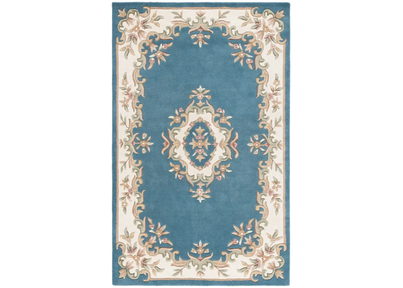 AUBUSSON 301 BLUE  8' x 10' Large Rectangle Rug