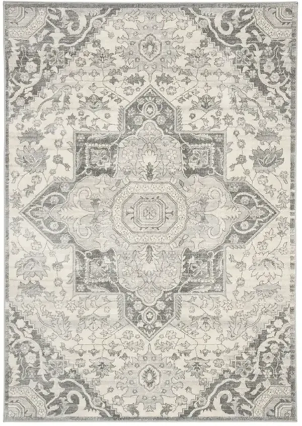 Brentwood 816 Grey / Cream 12' X 18' Oversized Rectangle Powerloomed Rug