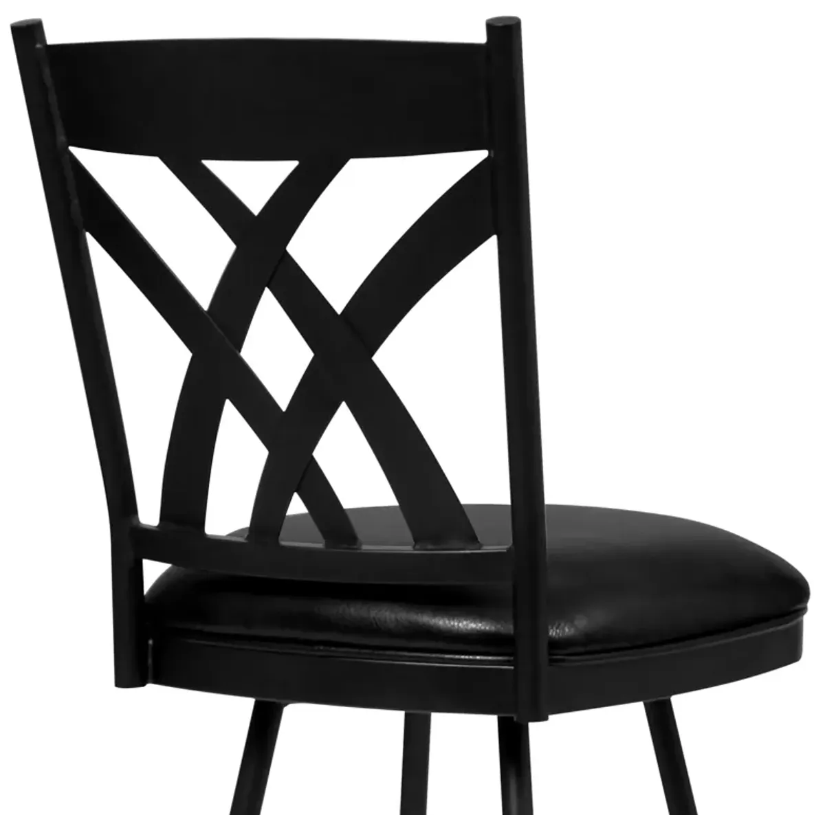 Dover 26" Counter Height Barstool in Matte Black Finish and Black Faux Leather 