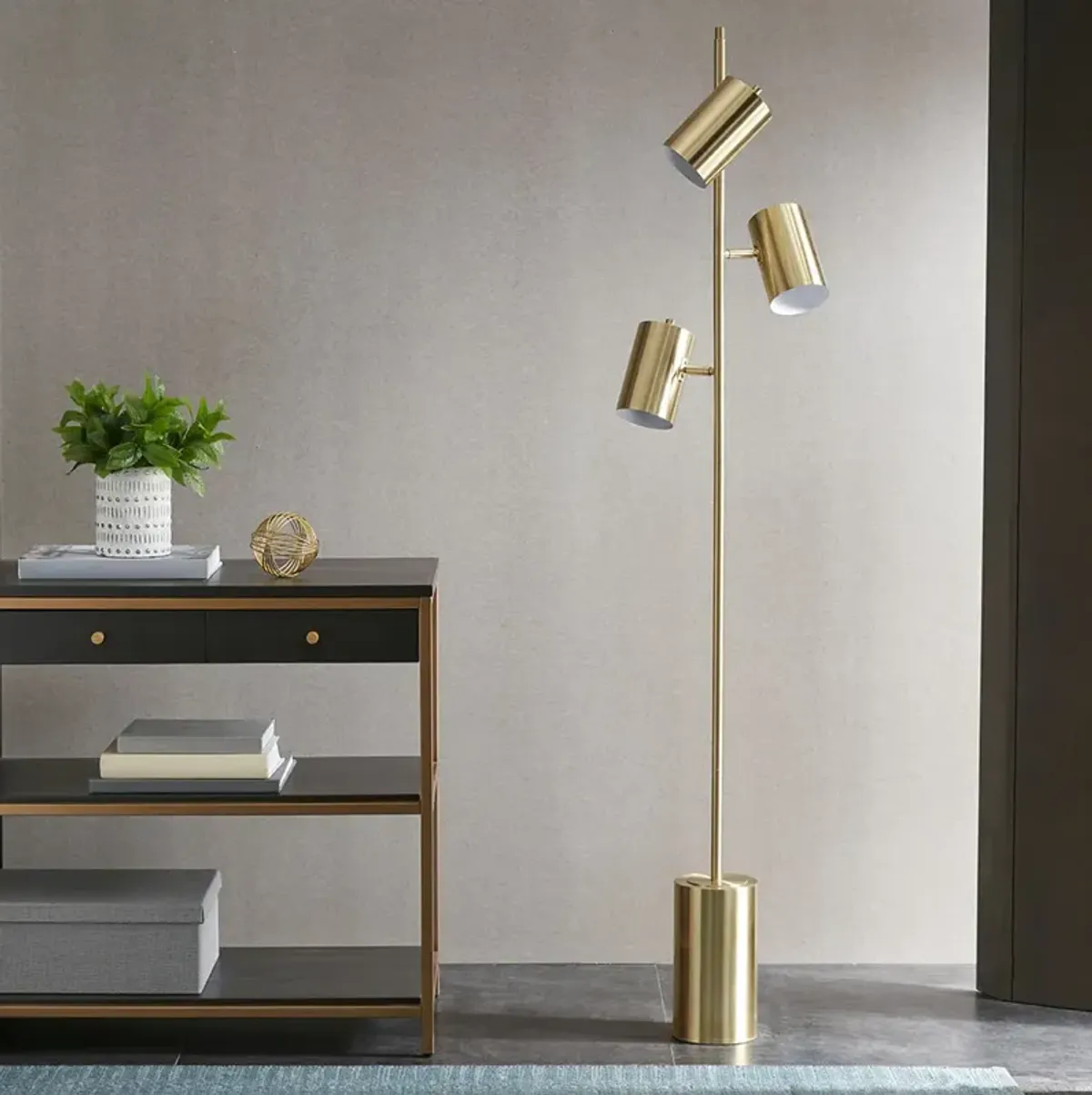 Urban Habitat Alta Gold 3-Light Metal Floor Lamp