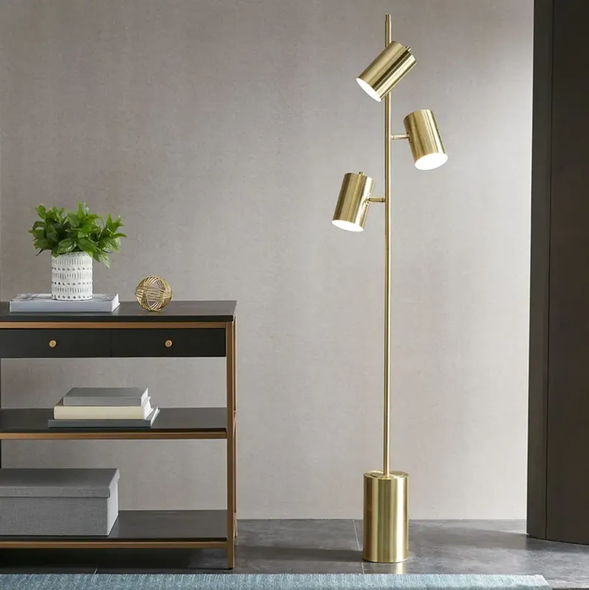 Urban Habitat Alta Gold 3-Light Metal Floor Lamp