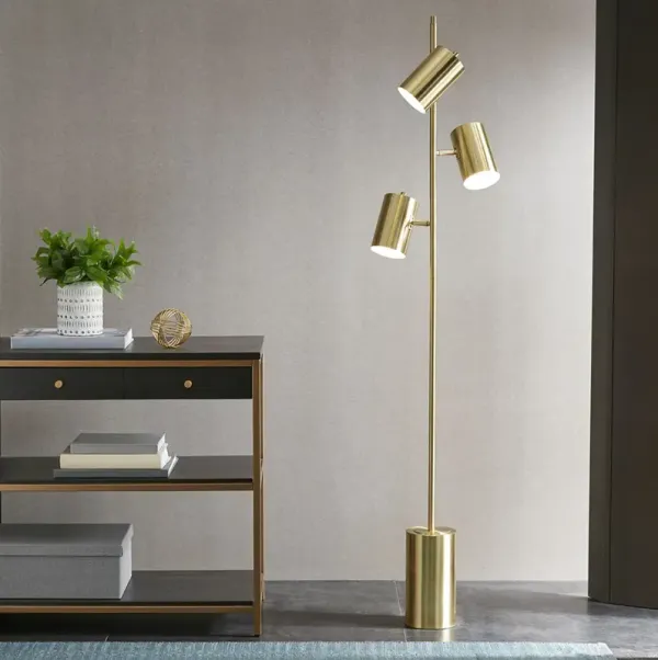 Urban Habitat Alta Gold 3-Light Metal Floor Lamp