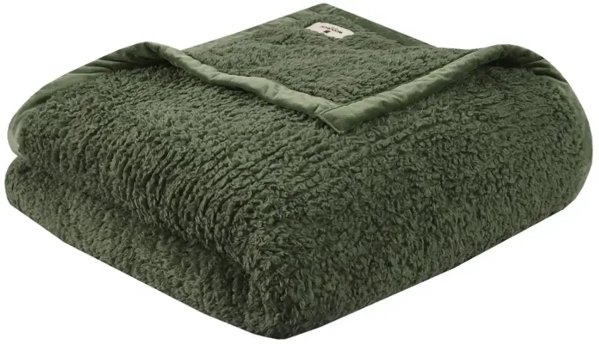 Woolrich Burlington Green Berber Blanket