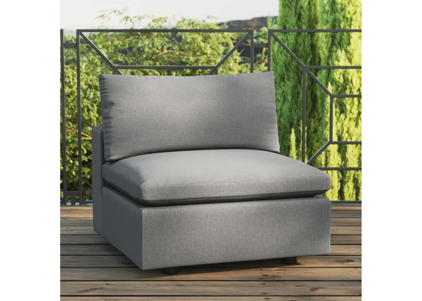 Commix Overstuffed Outdoor Patio Armless Chair