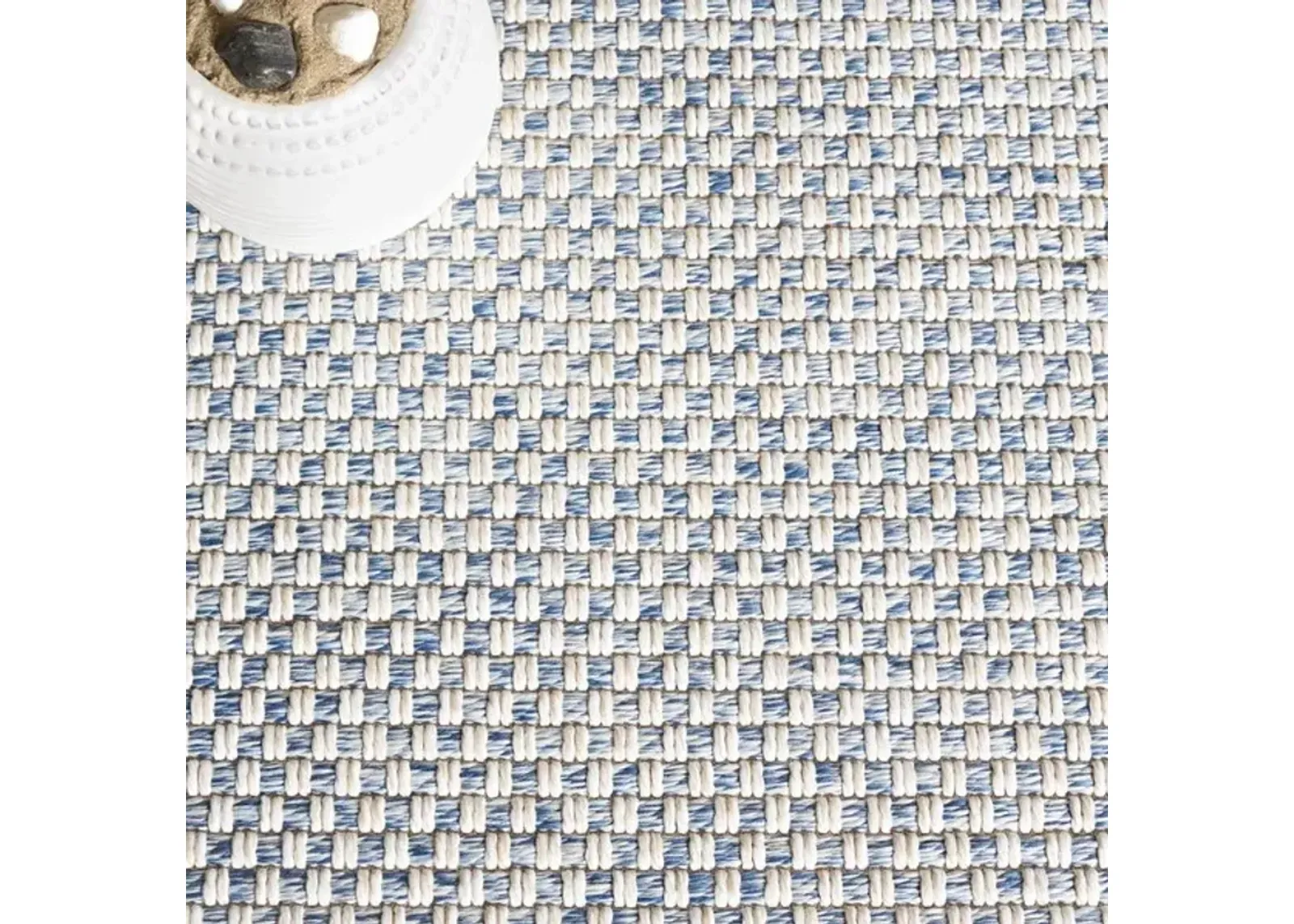 SISAL ALL-WEATHER 460 Blue  6'-7' X 6'-7' Round Round Rug