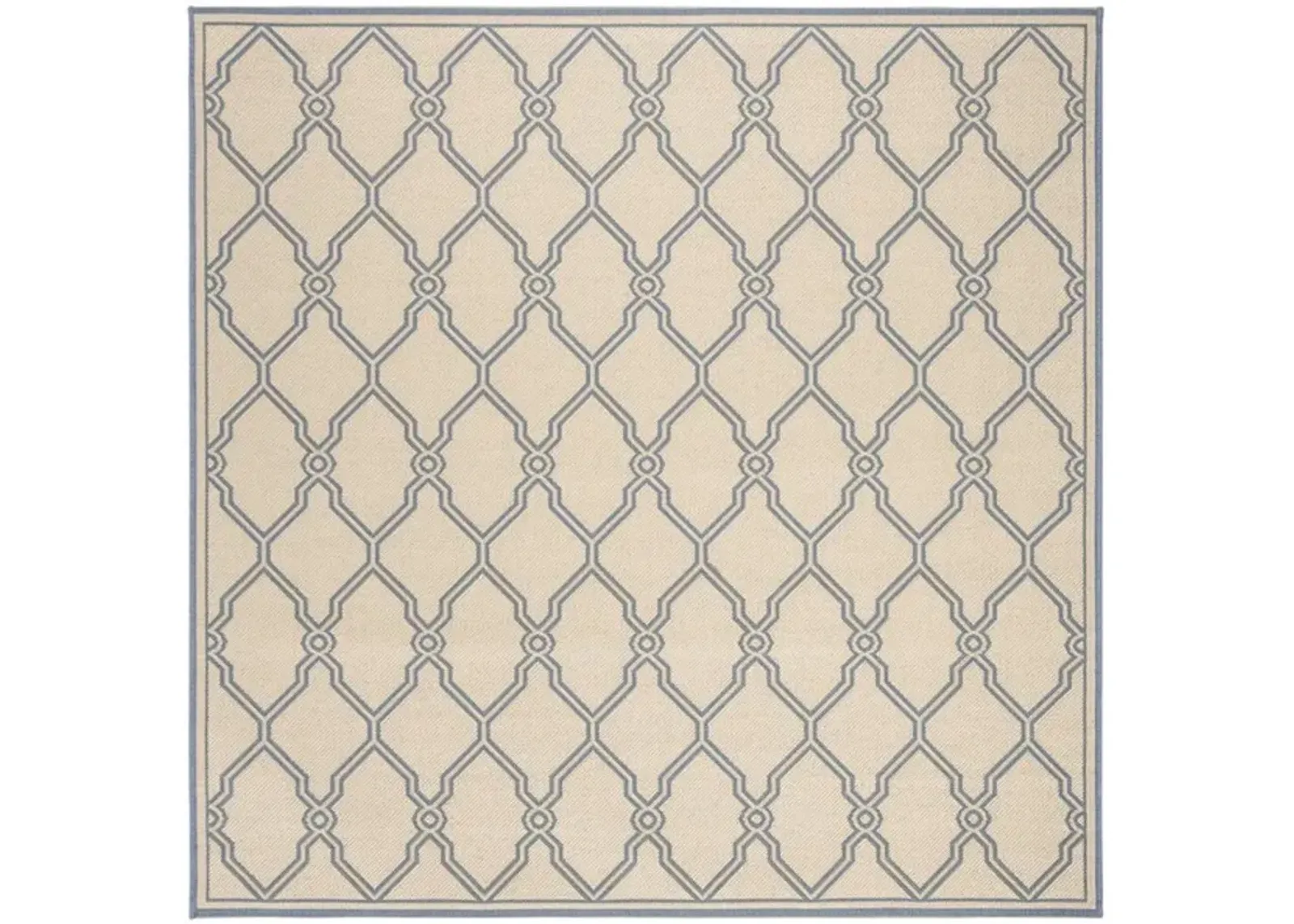 LINDEN 124 Collection LND124N-6SQ Cream / Blue 6'-7" X 6'-7" Square