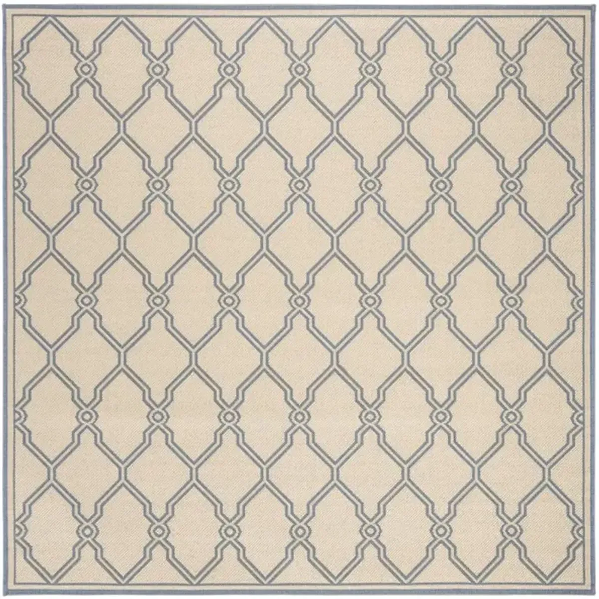 LINDEN 124 Collection LND124N-6SQ Cream / Blue 6'-7" X 6'-7" Square